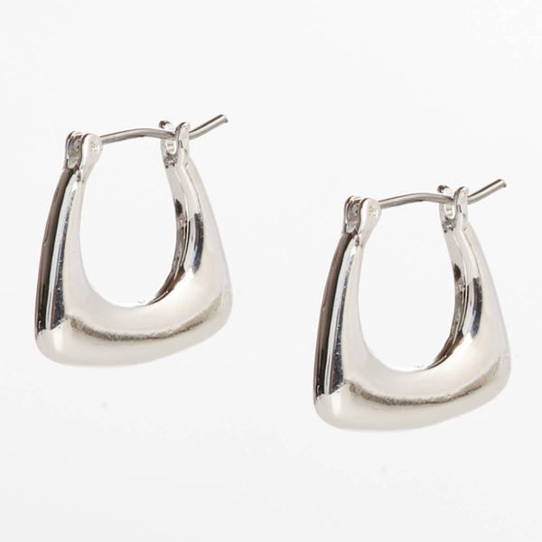 Design Collection Silver-Tone U-Shaped Hoop Earrings - image 
