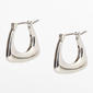 Design Collection Silver-Tone U-Shaped Hoop Earrings - image 1
