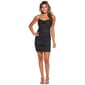 Juniors Crystal Doll Glitter Knit Strappy Drape Neck Sheath Dress - image 1