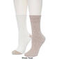 Womens Cuddl Duds® 2pk. Space Dye Textured Rib Crew Socks - image 3