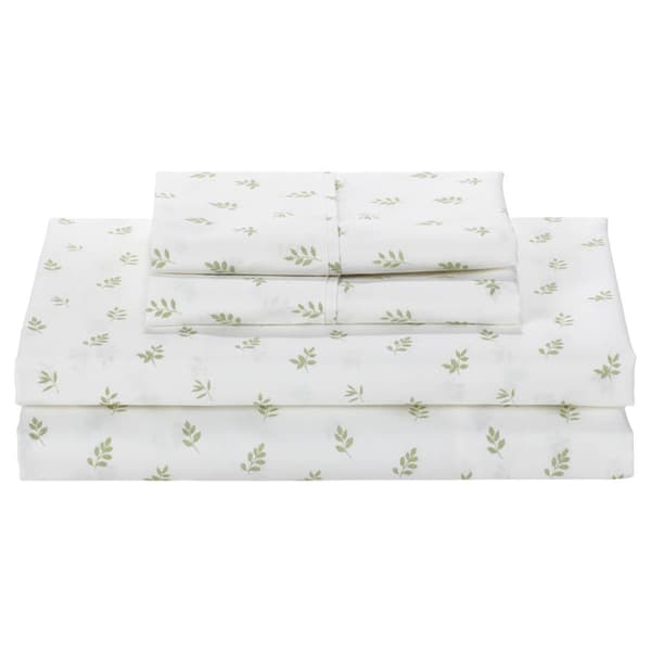 Imperial Living 300TC Green Fern Cotton 4pc. Sheet Set - image 