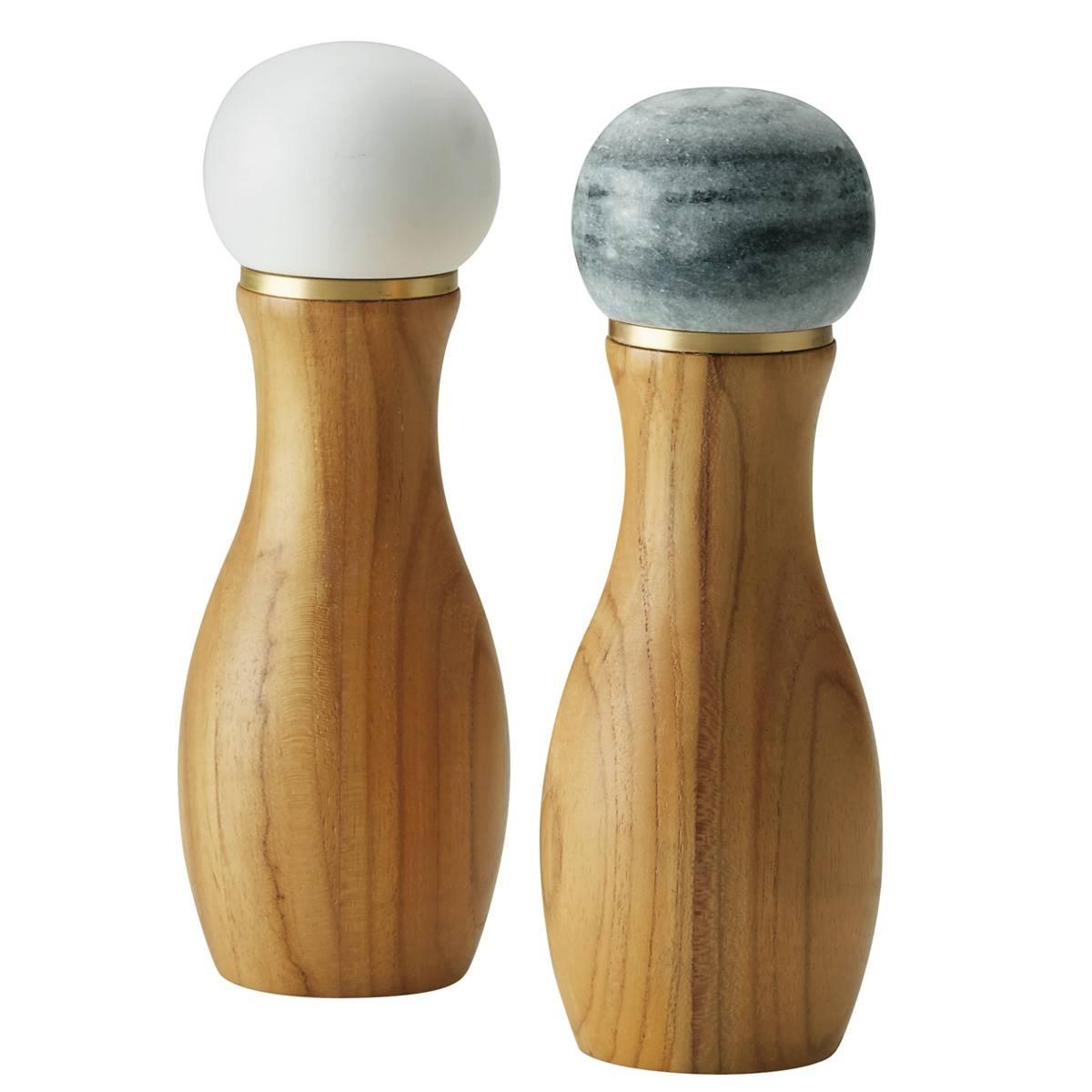 Anolon(R) Pantryware Teakwood and Marble Salt &amp; Pepper Grinder Set
