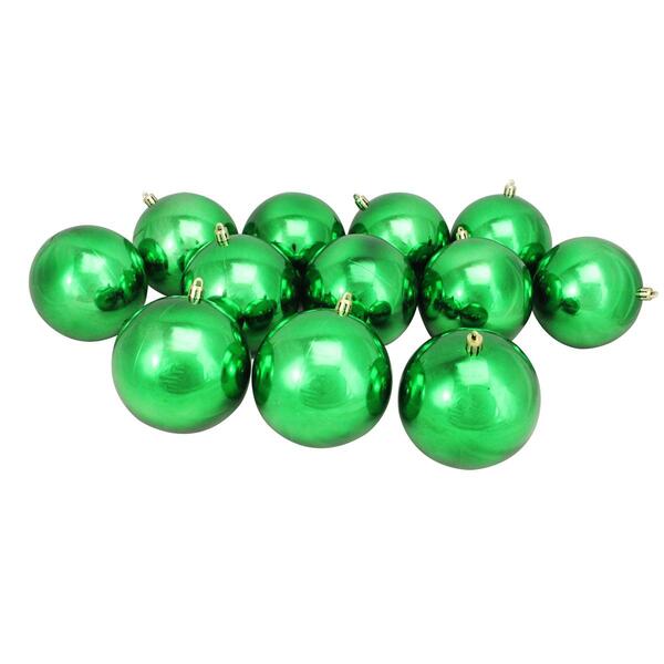 Northlight Seasonal 12ct. 100mm Green Christmas Ornaments - image 