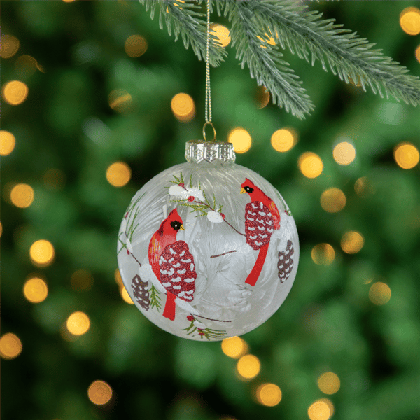 Northlight 2ct. Cardinal Birds Christmas Glass Ball Ornaments