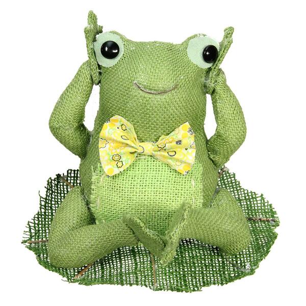 Northlight Seasonal Sitting & Smiling Frog with Bowtie Figurine - image 