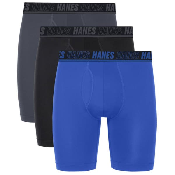 Mens Hanes Ultimate Moves Xtemp Performance Boxer Briefs - Black