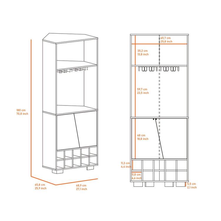 FM FURNITURE Bahamas Dark Oak Corner Bar