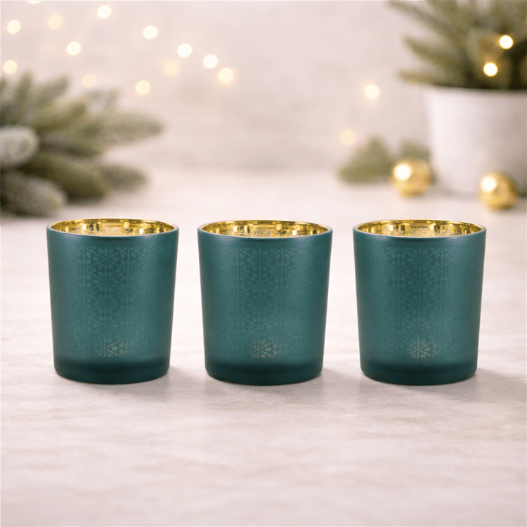 Melrose Geometric Patterned Votive Holder - Set of 3