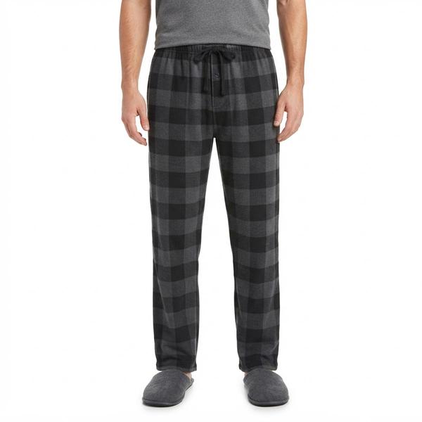 Mens Architect(R) Plaid Rolled Pajama Pants - Black/Grey