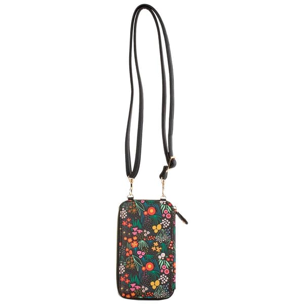 Womens Buxton Everywhere Crossbody Wallet - Painted Meadows
