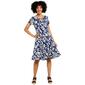 Womens Sami & Jo Short Sleeve Floral Hardware Neck A-Line Dress - image 2