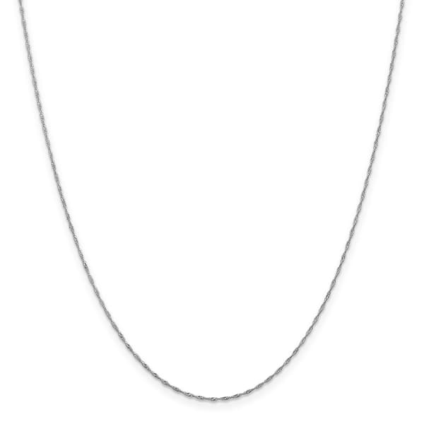 Unisex Gold Classics&#40;tm&#41; 1mm. 14k White Singapore 14in. Necklace - image 