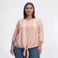 Plus Size Preswick & Moore(R) 3/4 Sleeve Tie Front Stripe Blouse - image 1