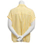Plus Size Como Black Short Sleeve Stripe Button Front Blouse - image 3