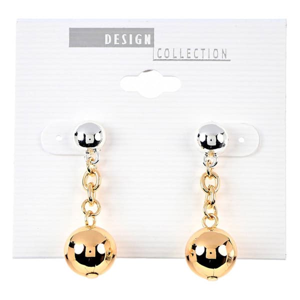 Design Collection Two-Tone Bead Dangle Earrings