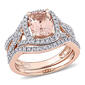 Gemstone Classics&#40;tm&#41; 10kt. Rose Gold Cushion Bridal Set - image 1