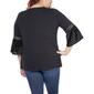 Plus Size NY Collection Floral Crochet Trim Top - image 2