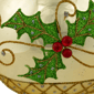 Northlight 2pc. Golden Glitter Holly Finial Christmas Ornaments - image 3