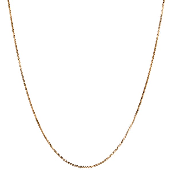 Design Collection Gold Plated Round Box Chain Necklace - image 