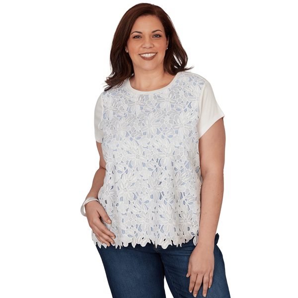 Plus Size Skyes the Limit Sunny Blue Skies Cap Sleeve Crew Neck - image 