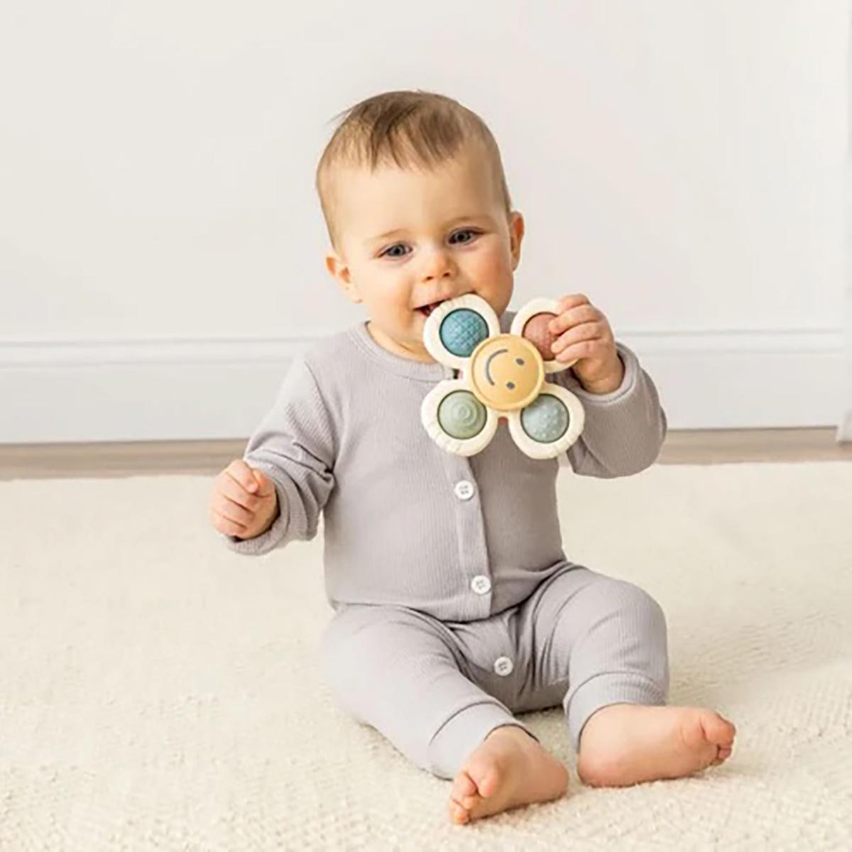 Baby Unisex Itzy Ritzy® Pop & Whirl™ Smiley Face Fidget w Suction