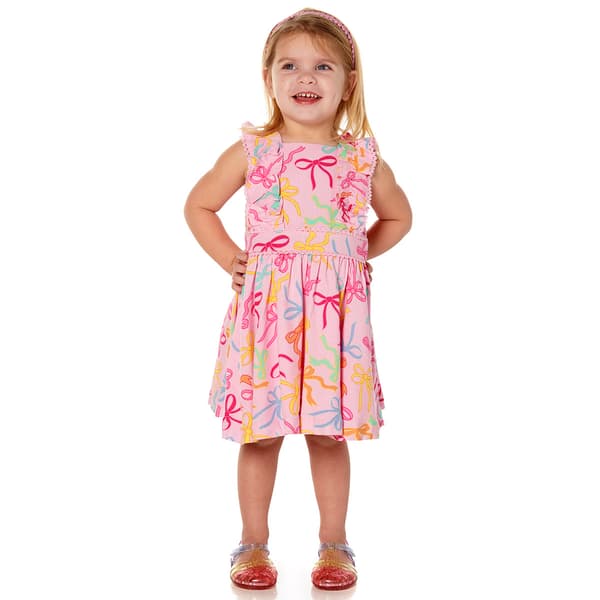 Baby Girl (12-24M) Btween(R) Bow Ruffle Dress & Hair Bow - image 