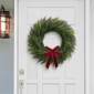 Puleo International 22in. PE Cypress Christmas Wreath with Bow - image 2