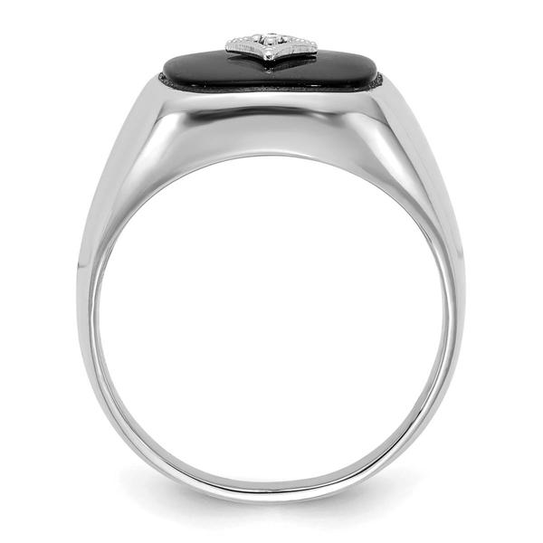 Mens Gentlemen’s Classics™ 14kt. White Gold Onyx & Diamond Ring