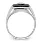 Mens Gentlemen’s Classics™ 14kt. White Gold Onyx & Diamond Ring - image 2