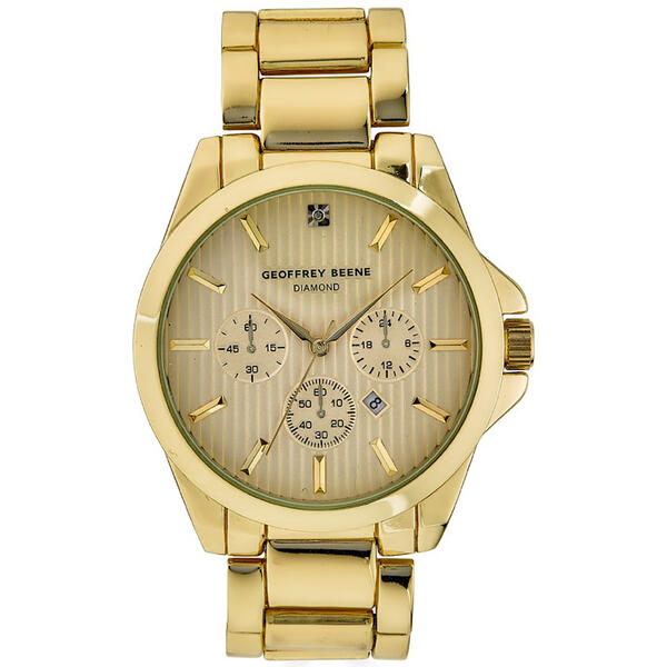 Mens Geoffrey Beene&#40;R&#41; Gold-Tone Diamond Bracelet Watch - GBA0016GD - image 