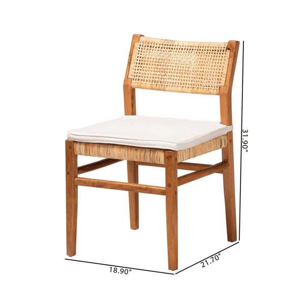 bali & pari Chatura Mahogany Wood 2pc. Dining Side Chair Set