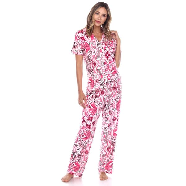 Womens White Mark 2pc. Tropical Peacock Pajama Set