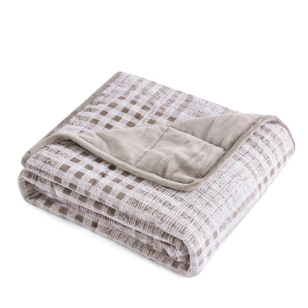 Dreamnest Velvet to Velvet Square Print Weighted Throw Blanket - image 