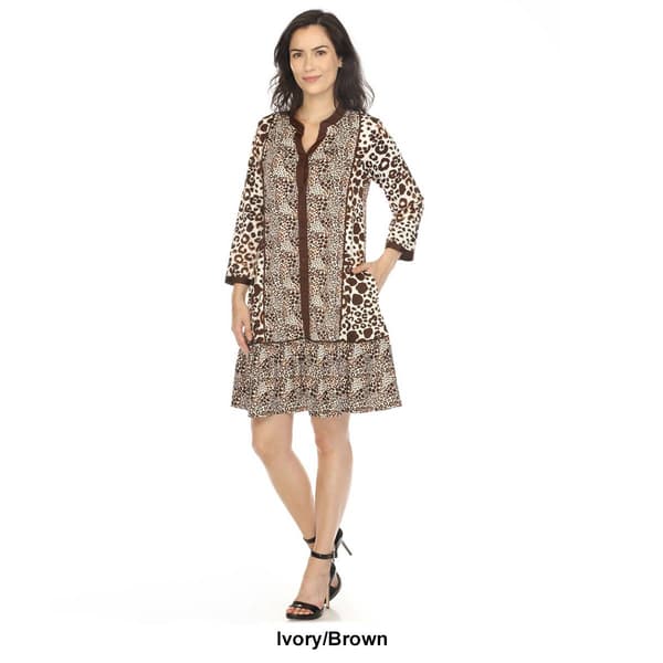 Womens White Mark Leopard Print Shift Dress