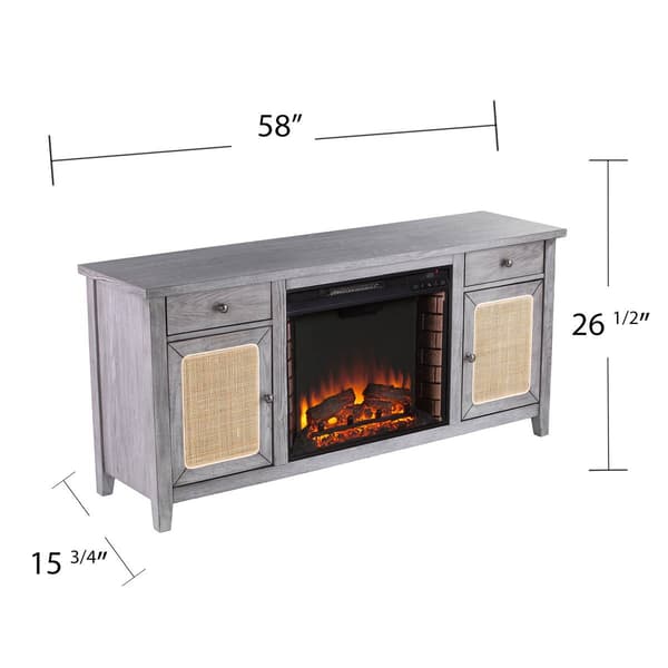 Southern Enterprises Edderton Electric Fireplace w/ Media Storage