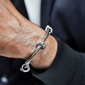 Mens Lynx Stainless Steel Barb Wire Cuff Bangle Bracelet - image 2