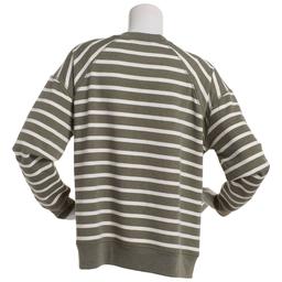 Petite Emily Daniels Long Sleeve Crew Neck Stripe Sweatshirt