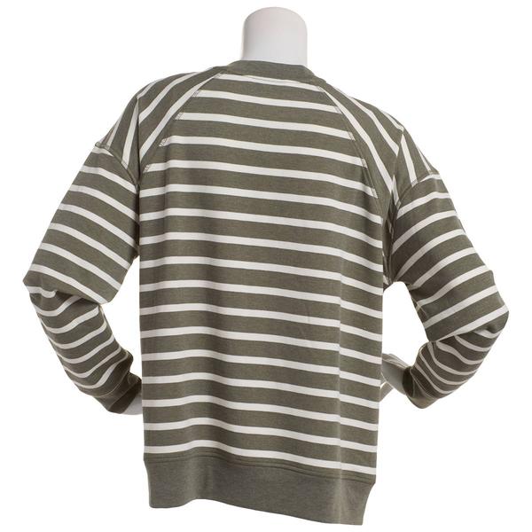 Petite Emily Daniels Long Sleeve Crew Neck Stripe Sweatshirt