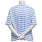 Petite Erika Brooklyn Elbow Sleeve Stripe Bubble Hem Tee - image 2