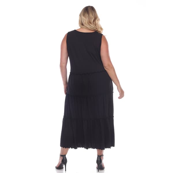 Plus Size White Mark Tiered Midi Dress