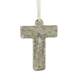 CC Christmas Decor Speckled Glass Letter T Christmas Ornament
