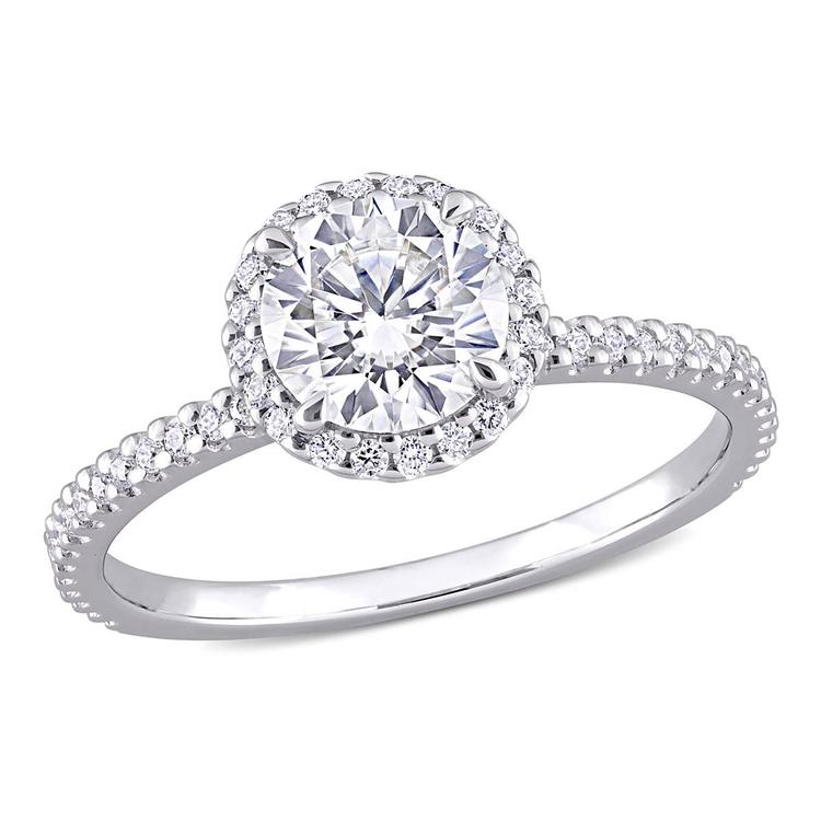 Gemstone Classics(tm) 1 1/4kt. Dew Moissanite Halo Ring