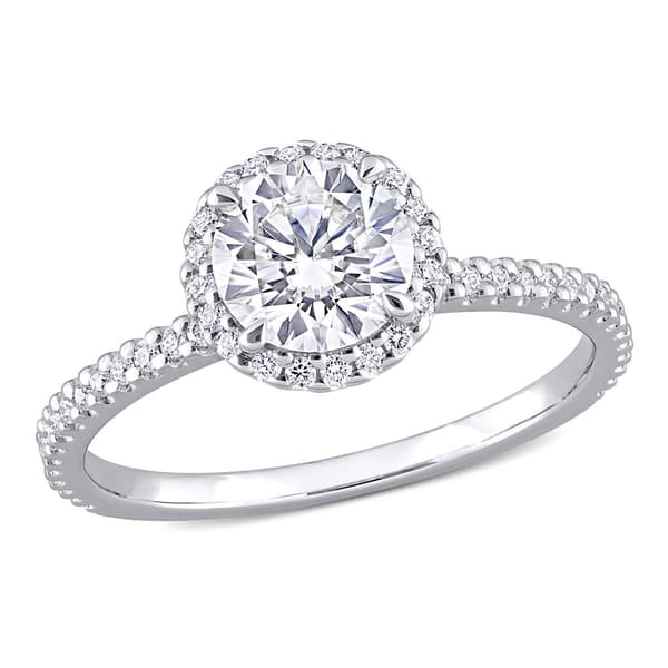 Gemstone Classics&#40;tm&#41; 1 1/4kt. Dew Moissanite Halo Ring - image 