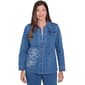 Petite Alfred Dunner Free Spirit Floral Applique Denim Jacket - image 1