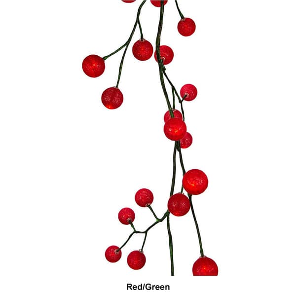 Kurt S. Adler 6ft. Green Garland w/ 48 Multicolor LED Ball Lights