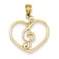 Gold Classics(tm) 14k. Treble Clef in Heart Pendant - image 1