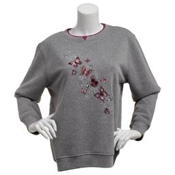 Womens Hasting & Smith Butterflies & Bees Fleece Sweatshirt