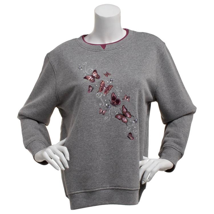 Womens Hasting & Smith Butterflies & Bees Fleece Sweatshirt