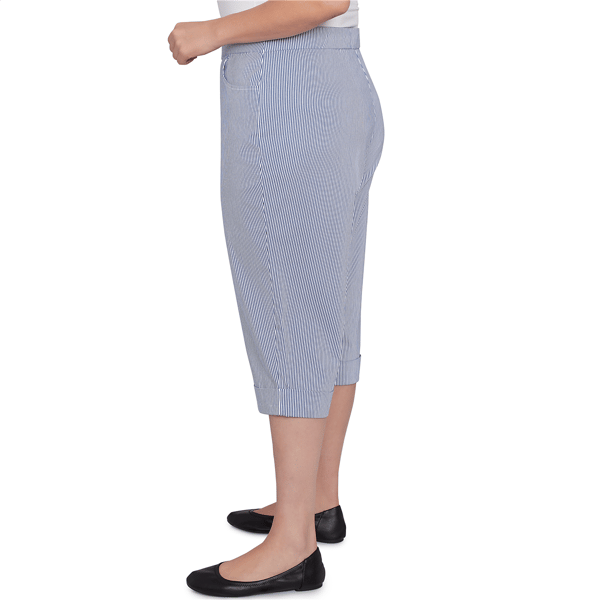 Plus Size Alfred Dunner Land of the Free Pinstripe Clamdiggers