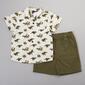 Boys &#40;4-7&#41; Little Rebels&#40;R&#41; Dinosaur Button Down Shirt & Shorts Set - image 1
